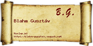 Blahm Gusztáv névjegykártya